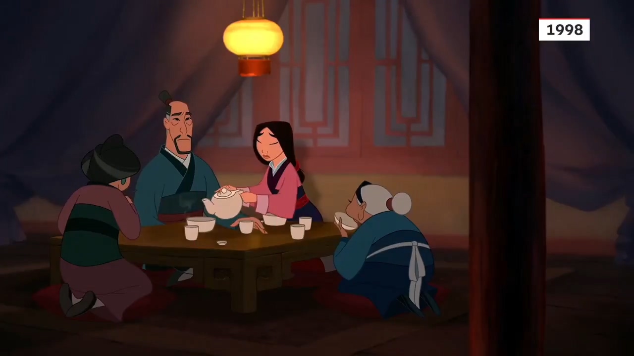 花木兰真人版电影和动画版预告片对比