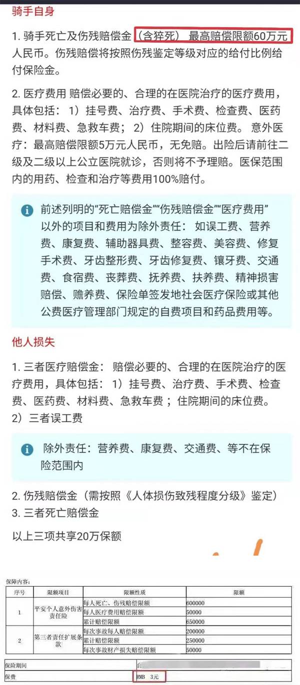饿了么外卖员猝死只获3万元保险赔偿,网友:问题或出在保费上