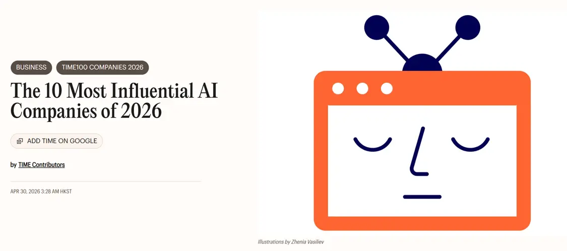 Time's 2026 Top 10 Influential AI Firms