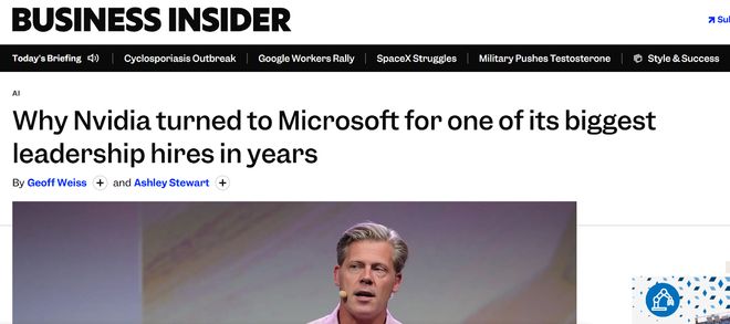 Nvidia 聘請 Microsoft 資深高管以強化企業 AI 銷售