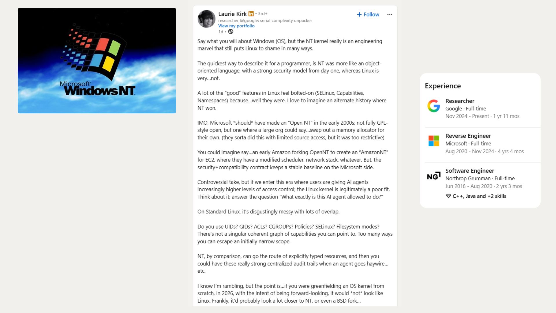 Google-rsearcher-Laurie-Kirk-argues-Windows-NT-kernel-outclasses-Linux.jpg